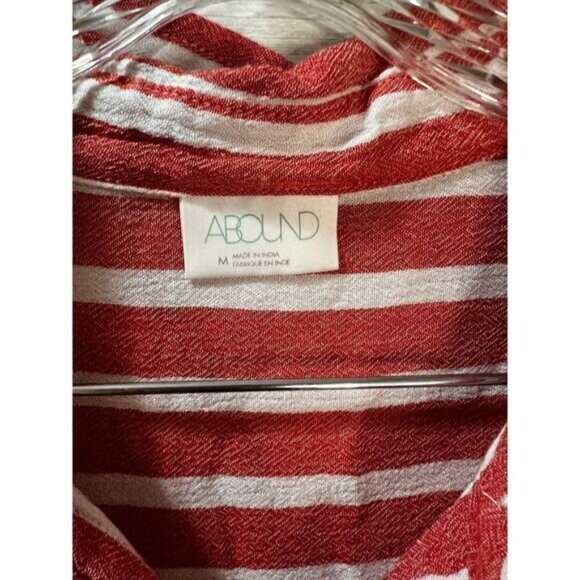 Abound Red/white Stripe Button Down Shirt Medium - Picture 5 of 6